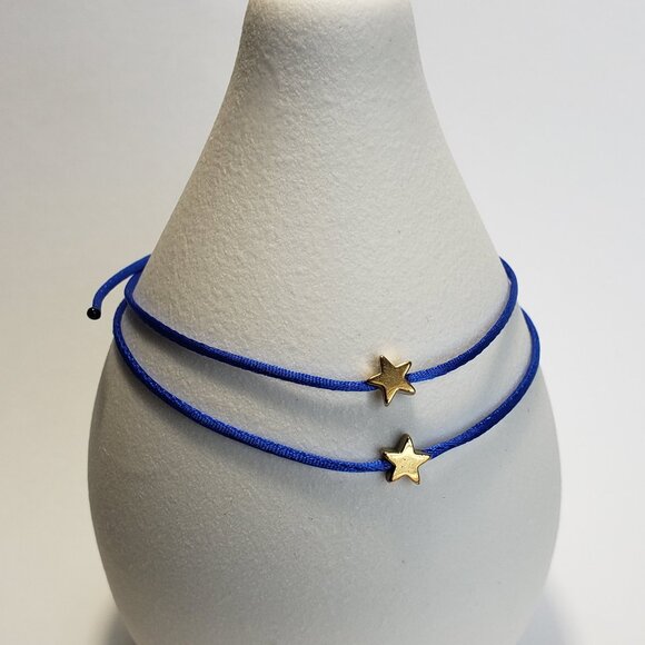 SET of 2 LUCKY STAR Blue String Kabbalah Tibetan Buddhist Adjustable BRACELET - Picture 4 of 5